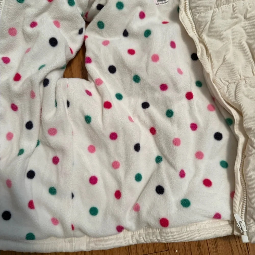 Carter's Cream Vest with Polka Dot Lining